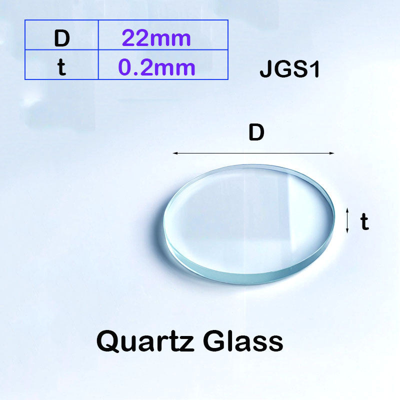 Quartz Glass Sheet-JGS1-φ22mm, Round Laser Cutting Protection Sheet, High Temperature Resistant, High Light Transmittance