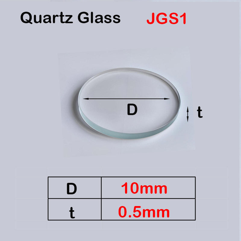 Quartz Glass Sheet-JGS1-φ10mm, Laser Cutting Protection Glass Sheet, Transparent Ultraviolet Light, High Temperature Resistance