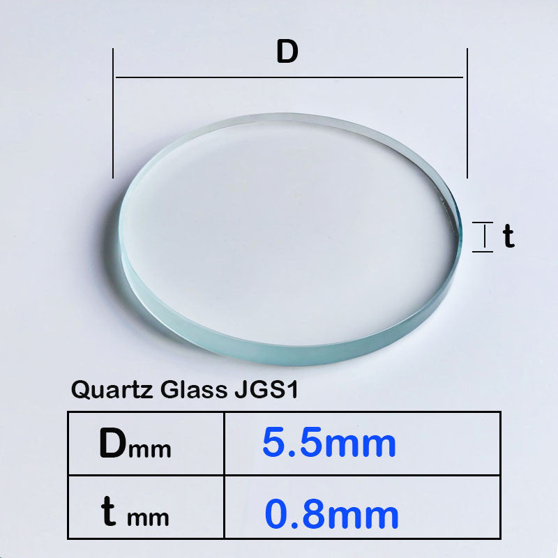 Quartz Glass Sheet-JGS1-φ 5.5mm, Laser Cutting Protection Sheet, Transparent Ultraviolet Light