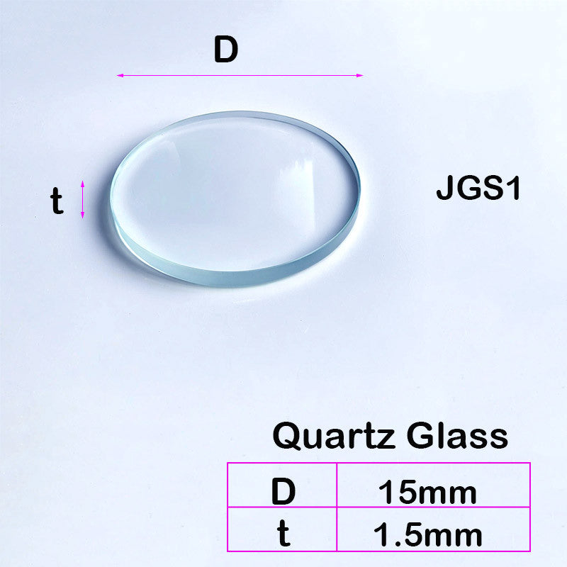 Quartz Glass Sheet-JGS1-φ15mm, Round Laser Cutting Protection Sheet, High Temperature Resistant, High Light Transmittance