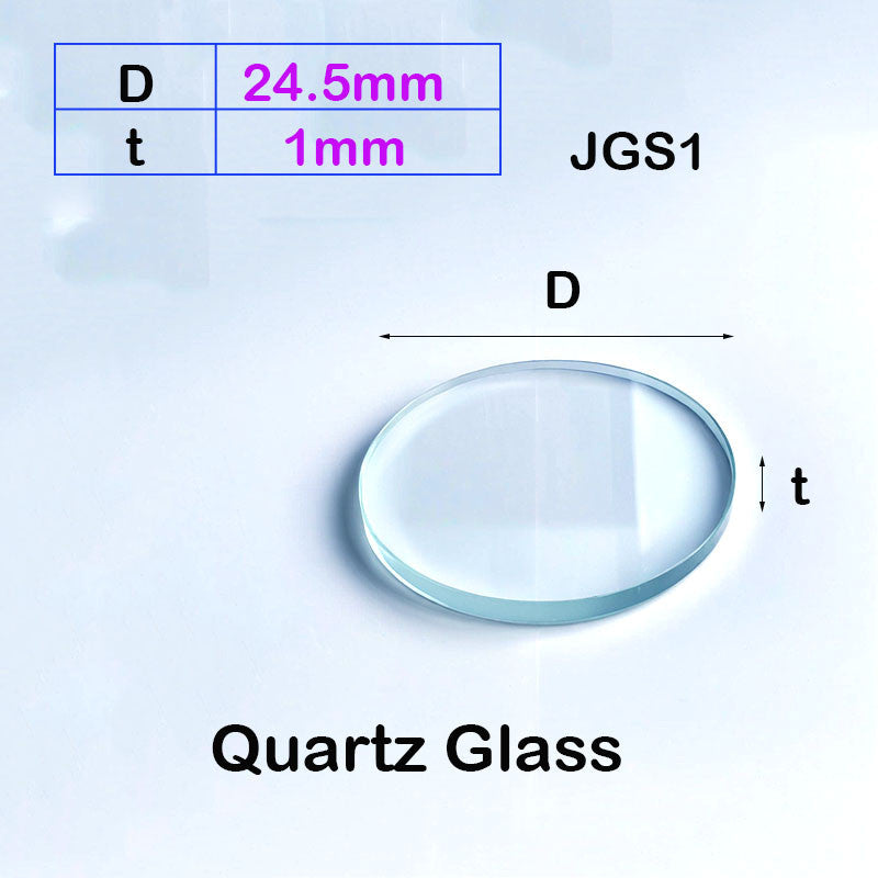 Quartz Glass Sheet-JGS1-φ 24.5mm Laser Cutting Protection Sheet, Transparent Ultraviolet Light