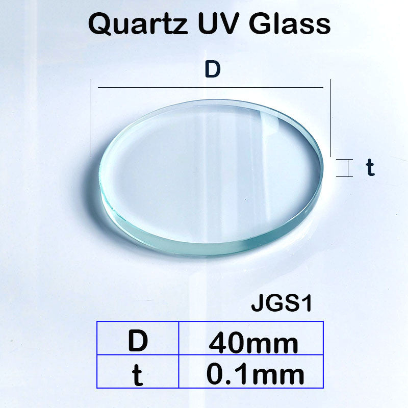 Quartz Glass Sheet-JGS1-φ 40mm Laser Cutting Protective Sheet, High Temperature Resistant, Transparent Purple UV External Light