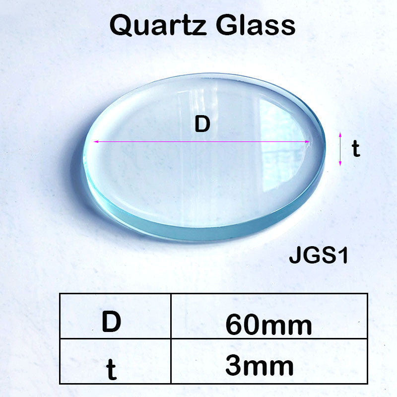 Quartz Glass Sheet-JGS1-φ 60mm Laser Cutting Protective Glass, Transparent Purple UV Exterior Light, High Temperature Resistant