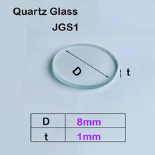 Charger l&#39;image dans la galerie, Quartz Glass Sheet-JGS1-φ 8mm, Laser Cutting Protection Sheet, High Light Transmittance