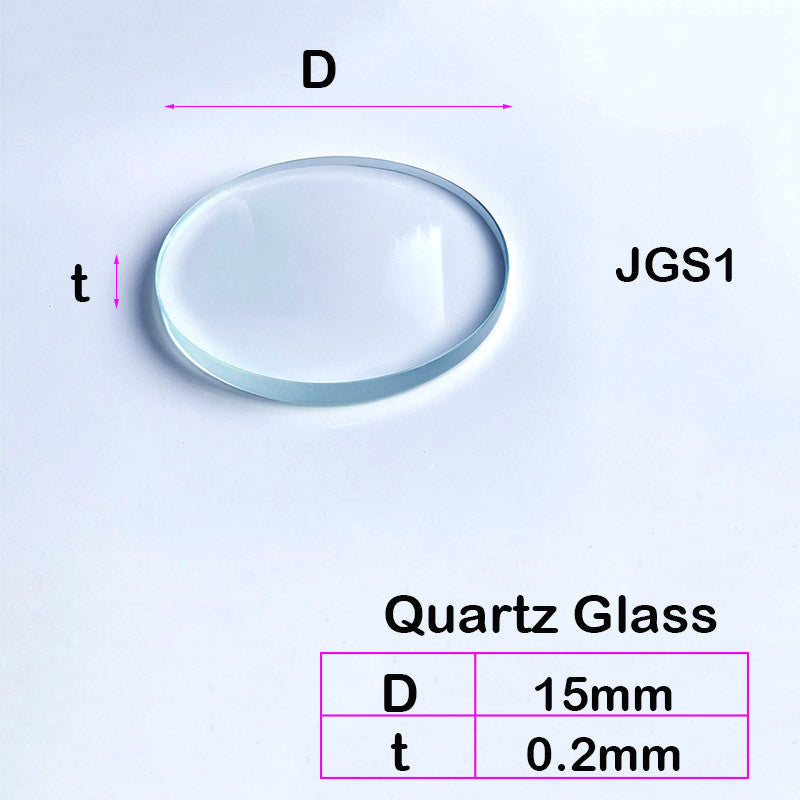 Quartz Glass Sheet-JGS1-φ15mm, Round Laser Cutting Protection Sheet, High Temperature Resistant, High Light Transmittance