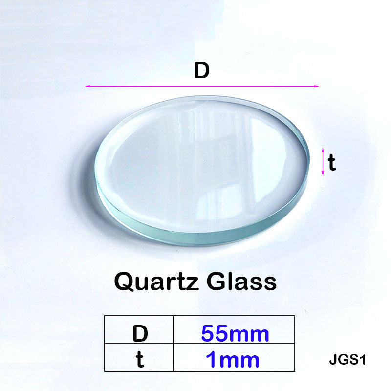 Quartz Glass Sheet-JGS1-φ55mm Laser Cutting Protective Glass, Transparent Purple UV Exterior Light, High Temperature Resistant