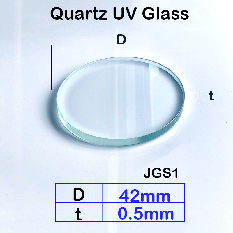 Quartz Glass Sheet-JGS1-φ 42mm Laser Cutting Protective Sheet, Transparent Purple UV Exterior Light, High Light Transmittance