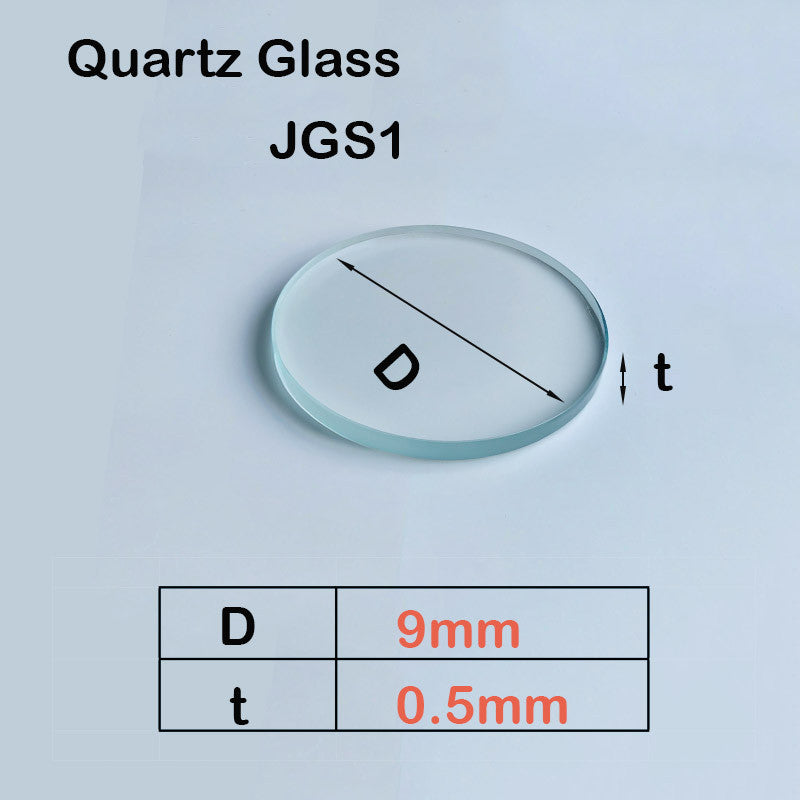 Quartz Glass Sheet-JGS1-φ 9mm, Laser Cutting Protection Sheet, Ultraviolet Transparent, High Temperature Resistance