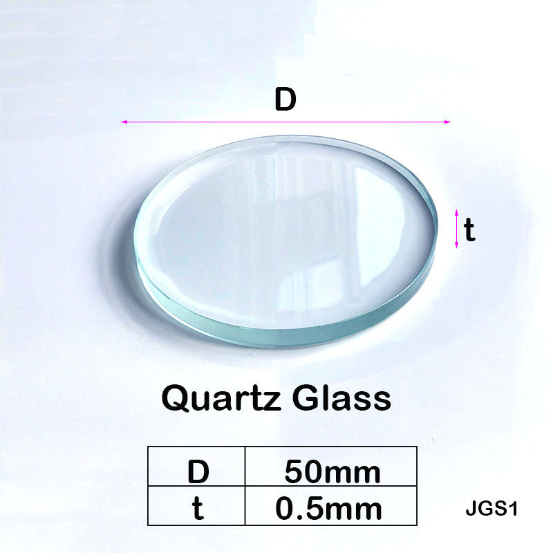 Quartz Glass Sheet-JGS1-φ 50mm Laser Cutting Protection Sheet, Transparent Purple UV External Light, High Light Transmittance