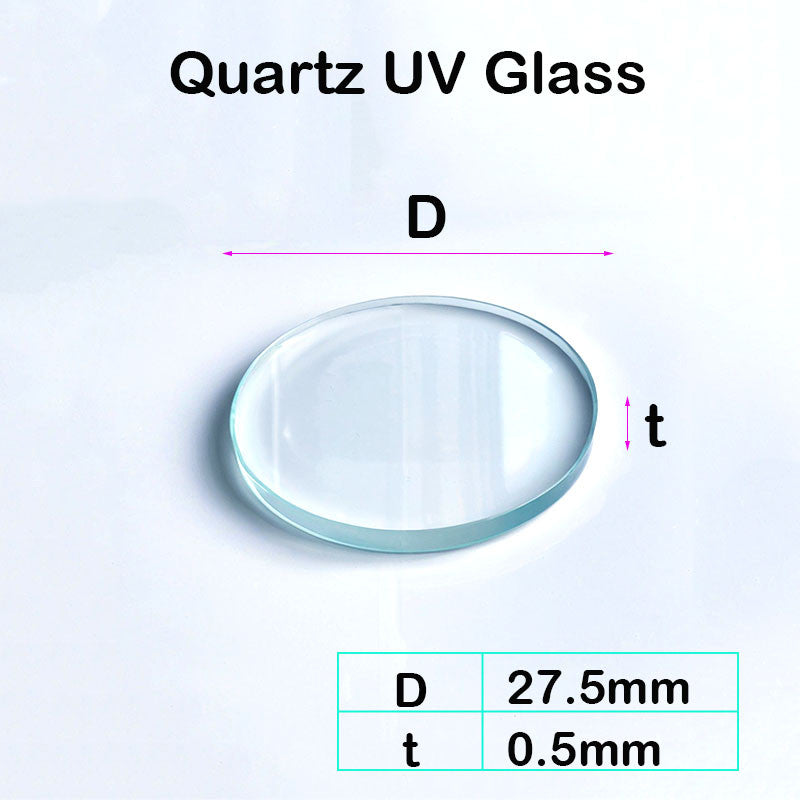 Quartz Glass Sheet-JGS1-φ 27.5mm Laser Cutting Protection Sheet, Transparent UV Ultraviolet Light