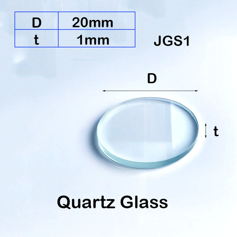 Quartz Glass Sheet-JGS1-φ20mm, Round Laser Cutting Protection Sheet, High Temperature Resistant, High Light Transmittance