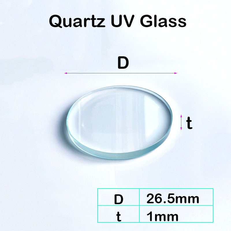 Quartz Glass Sheet-JGS1-φ26.5mm Laser Cutting Protection Sheet, Transparent Ultraviolet Light