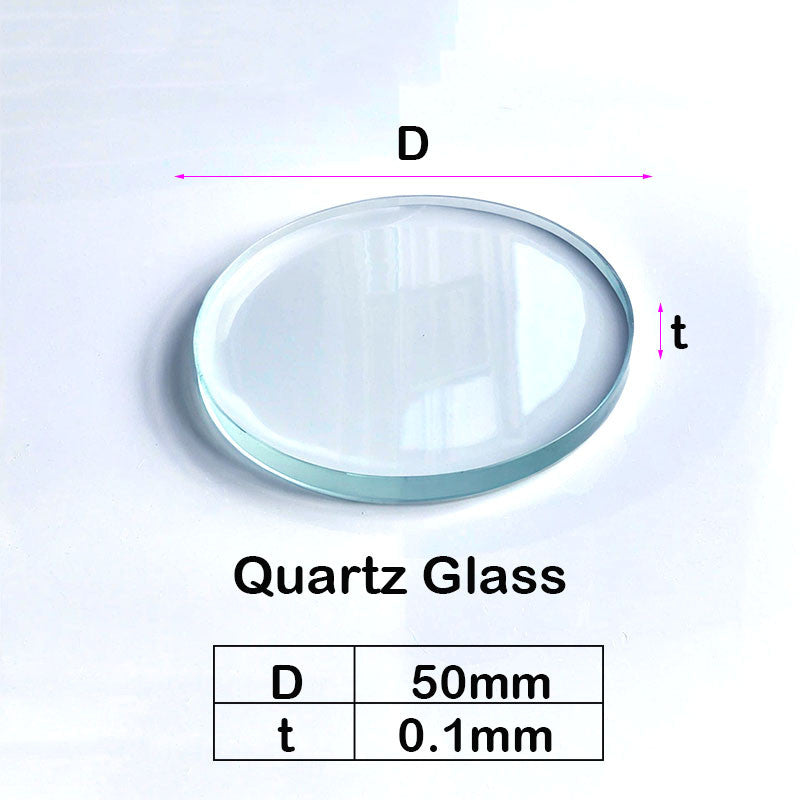 Quartz Glass Sheet-JGS1-φ 50mm Laser Cutting Protection Sheet, Transparent Purple UV External Light, High Light Transmittance