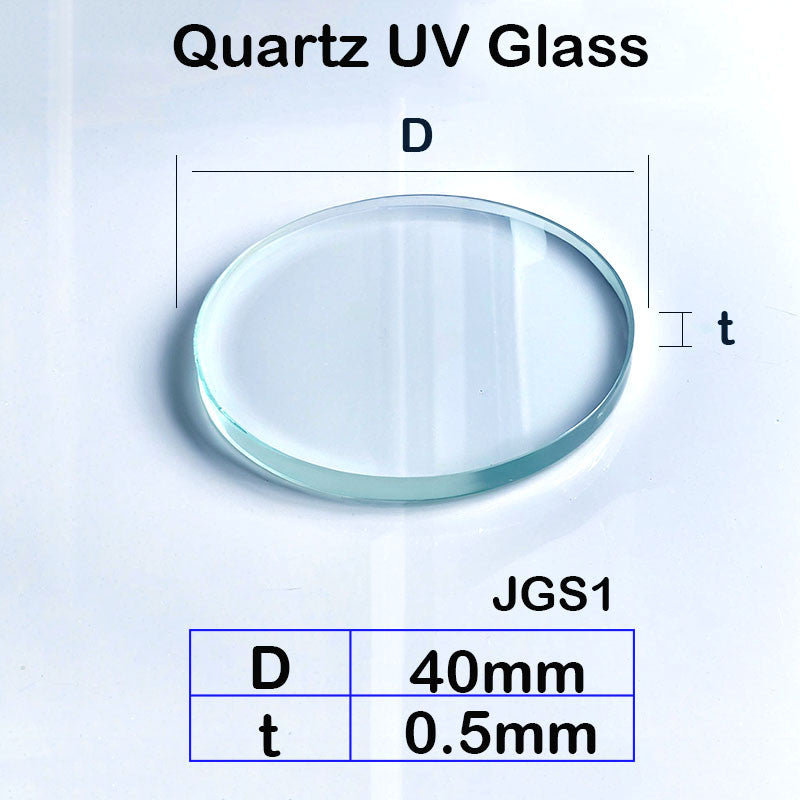 Quartz Glass Sheet-JGS1-φ 40mm Laser Cutting Protective Sheet, High Temperature Resistant, Transparent Purple UV External Light