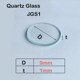 Quartz Glass Sheet-JGS1-φ 9mm, Laser Cutting Protection Sheet, Ultraviolet Transparent, High Temperature Resistance