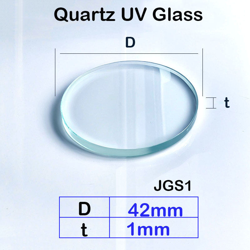 Quartz Glass Sheet-JGS1-φ 42mm Laser Cutting Protective Sheet, Transparent Purple UV Exterior Light, High Light Transmittance