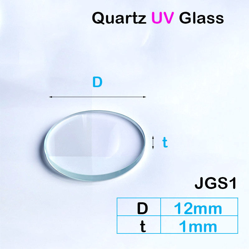 Quartz Glass Sheet-JGS1-φ12mm, Round Laser Cutting Protection Sheet, High Temperature Resistant, High Light Transmittance