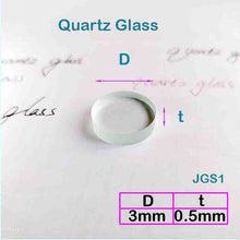 Charger l&#39;image dans la galerie, Quartz Glass Sheet-JGS1-φ3mm, High Light Transmittance, Welding Lens, Transparent UV Ultraviolet Light