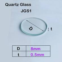 Charger l&#39;image dans la galerie, Quartz Glass Sheet-JGS1-φ 8mm, Laser Cutting Protection Sheet, High Light Transmittance