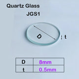 Quartz Glass Sheet-JGS1-φ 8mm, Laser Cutting Protection Sheet, High Light Transmittance