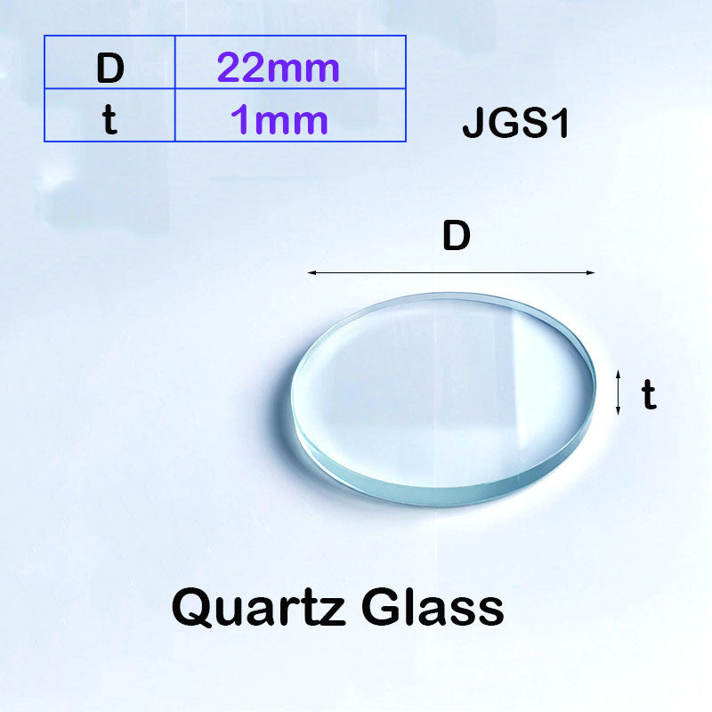 Quartz Glass Sheet-JGS1-φ22mm, Round Laser Cutting Protection Sheet, High Temperature Resistant, High Light Transmittance