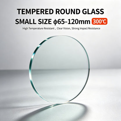 Small tempered circular sight glass φ65–120mm, 300°C heatproof glass for appliance observation windows