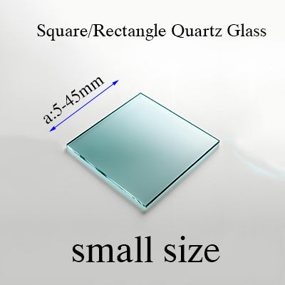 Small Size Square/Rectangle Quartz JGS2 Glass, 5mm-45mm, High Transmittance, Heat Resistant up to 1600°C, UV Transmitting