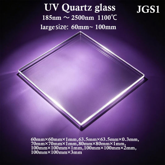 Square large series UV quartz glass JGS1 60-100mm optical window customized