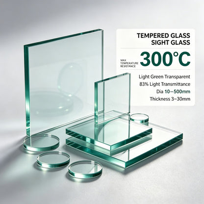 Standard Tempered Square Sight Glass | 300°C High Temperature Industrial Observation Window Plate
